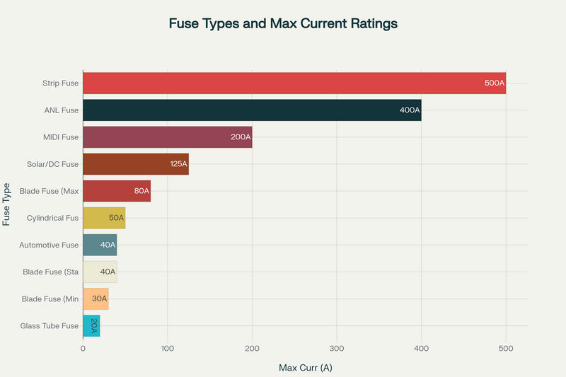 Electric Bike Fuse Types and Their Maximum Current Ratings.