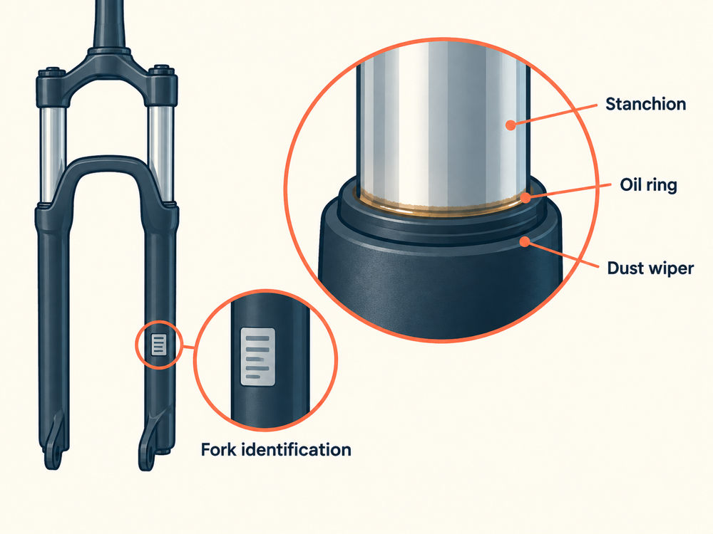 A Thin Oil Ring Appears on a Fork Stanchion