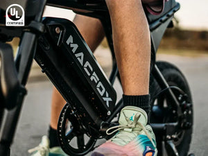 The man was riding a Macfox electric bicycle with UL certification.