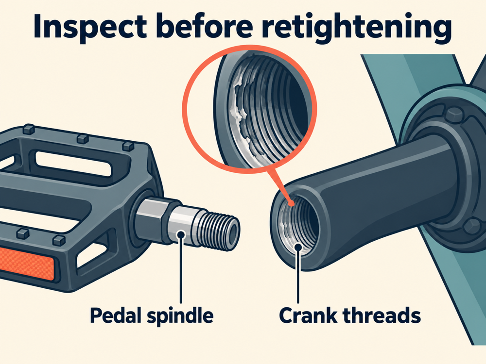 Pedal Keeps Unscrewing: Check the Crank Threads Before Retightening