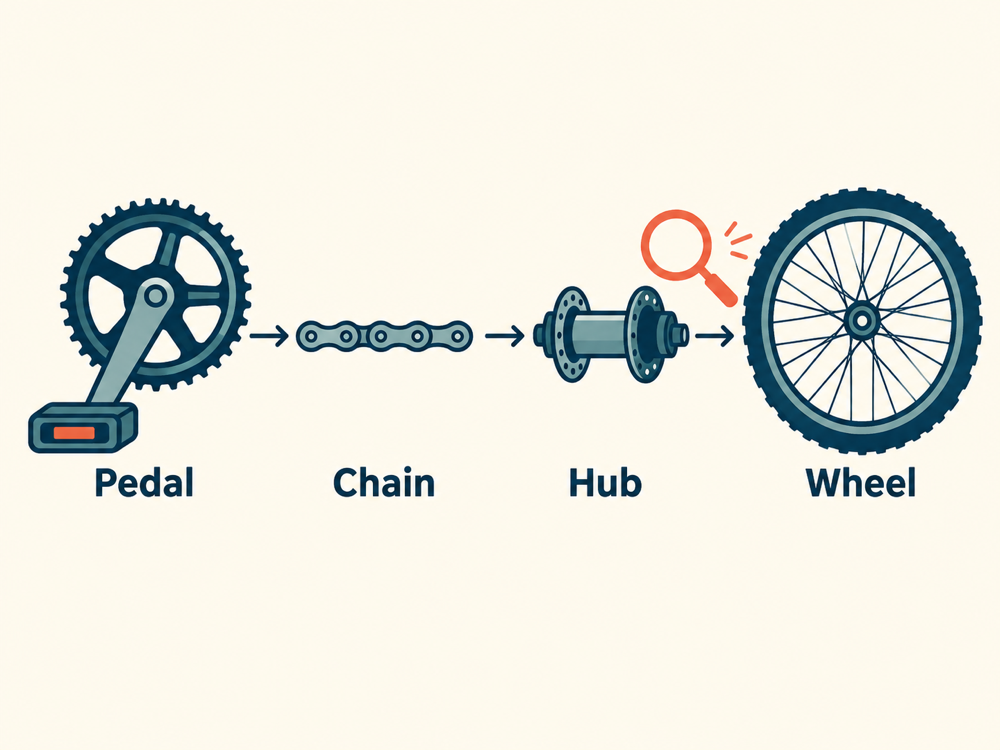 Pedals Turn but the Rear Wheel Does Not Drive: Check the Mechanical Path
