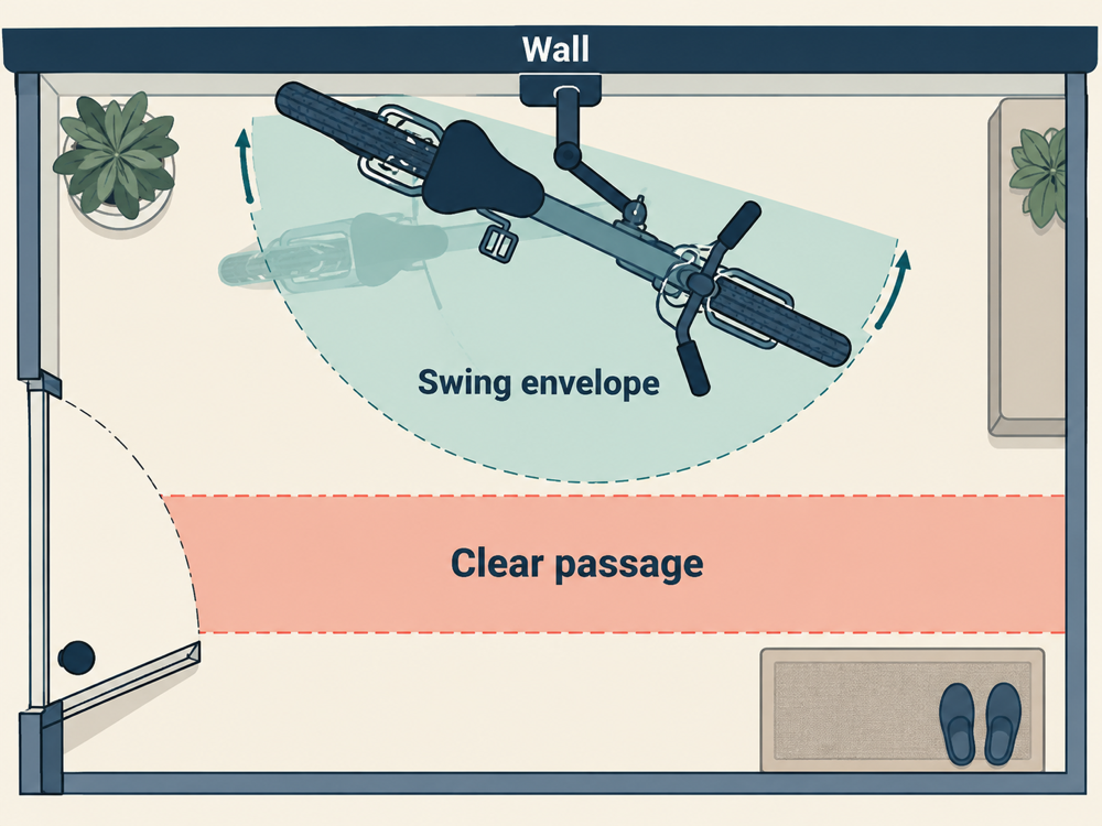 Swiveling E-Bike Wall Rack Still Blocks the Way: What to Measure
