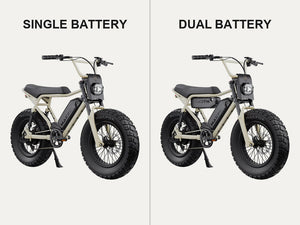 Macfox X2 Pro eBike single- and dual-battery configurations shown side by side.