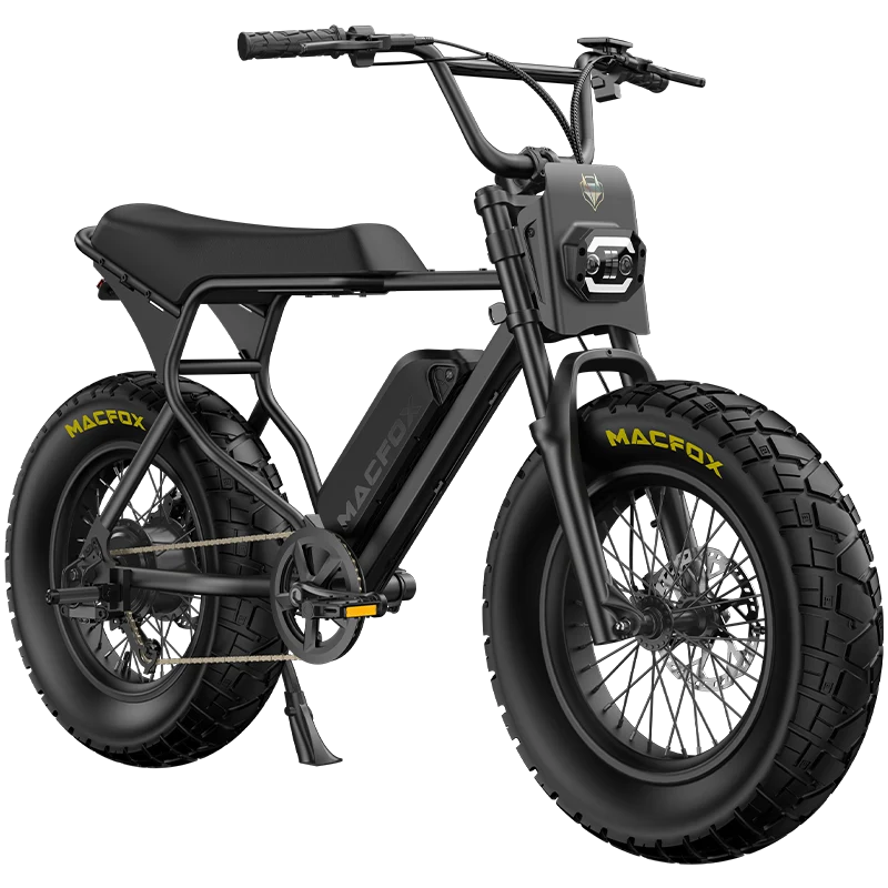 Macfox X7L electric bike black single battery - affordable fat tire eBike