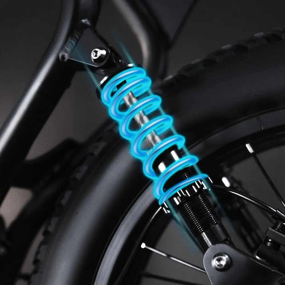 Dual suspension smooths out every ride no matter the terrain.
Equipped with both front and rear shock absorbers the X2 delivers unmatched comfort and control across city streets and rugged trails.